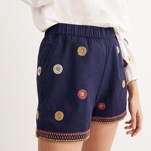 NWT Madewell Floral Embroidered Pull-On Shorts